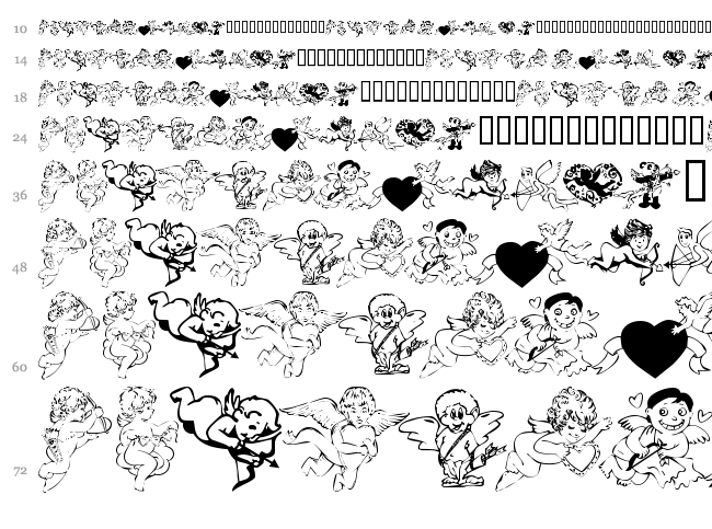 KR Cupids 2003 font waterfall